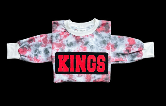 Oversized Red/black tie dye Kings